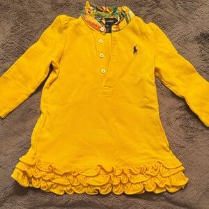 Ralph Lauren Yellow girls ruffles dress